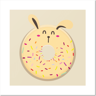 Cute yellow donut bunny Posters and Art